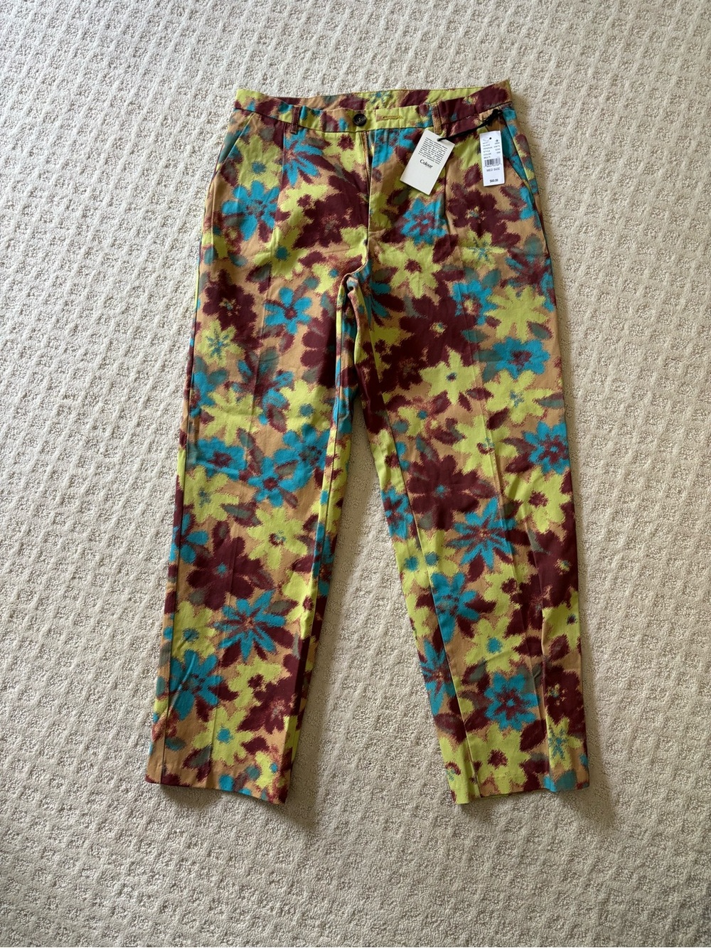 PacSun Floral Print Multicolor Straight-Leg Pants